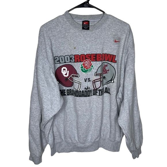 VTG 2003 Rose Bowl Oklahoma Sooners vs. WSU Nike Crewneck - Picture 1 of 5